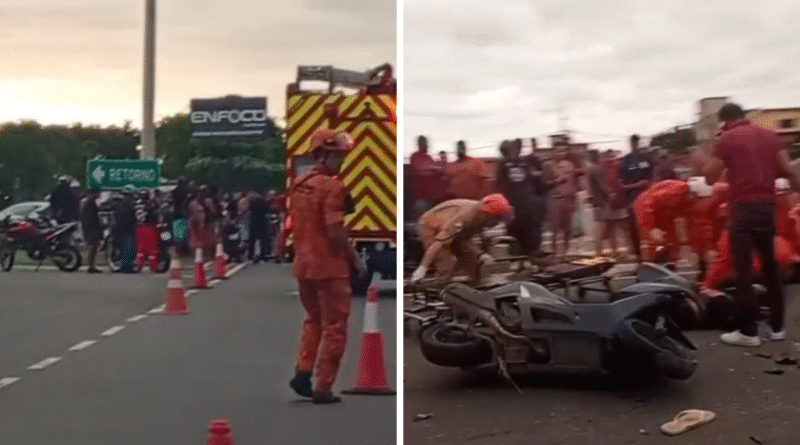 Colisão entre motos deixa vítima em estado grave em São José