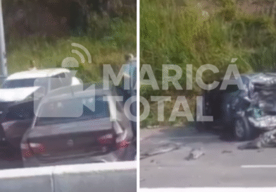 Grave acidente envolvendo diversos veículos interdita trânsito na Rj-106