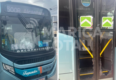 Discussão no trânsito termina com ônibus depredado em Maricá