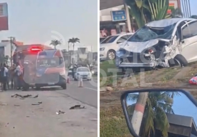 Colisão entre carro e van deixa motorista ferida na RJ-106