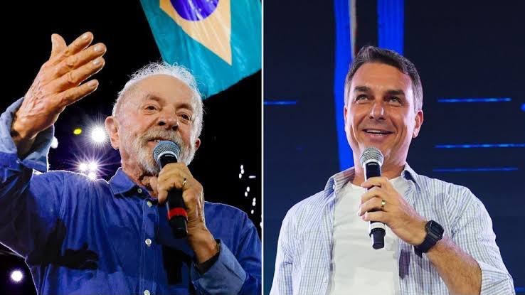 Lula e Flávio Bolsonaro avançam para o segundo turno na disputa para o segundo turno na disputa pela presidência da republica