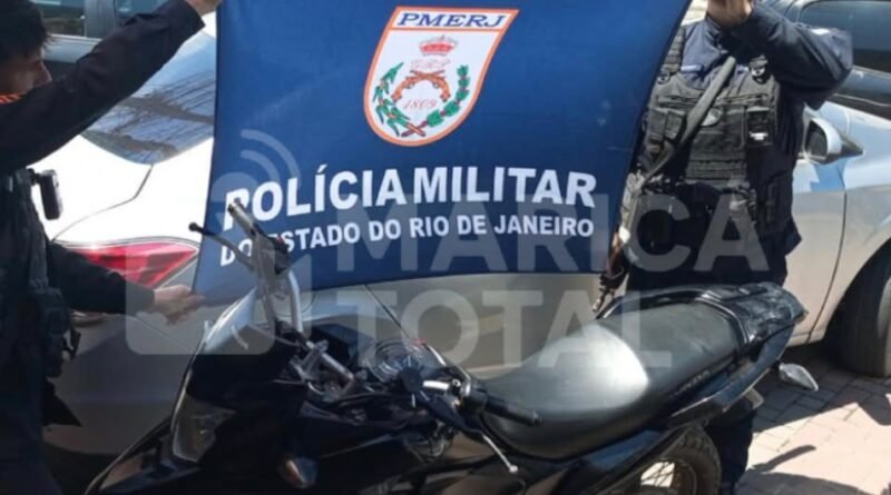 Motocicleta com registro de roubo é recuperada pela PM em Maricá